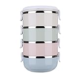 Hunde-Reisenapf, Hunde-Reisetasche, 27 X 16 X 15, 4 Etagen, Tragbares Reise-Bento-Schüsseln-Set aus Edelstahl für Studentische Büroangestellte