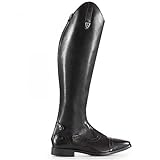 HORZE Damen Reitstiefel Winslow, Lederreitstiefel aus Wildleder, Echtleder-Reitstiefel, Schwarz, 42R