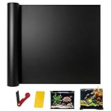 LYPPUL Aquarium Rückwandfolie, 30 X 200CM Statisch Haftender Aquariumhintergrund, Aquarium Folie Rückwand, Aquariums Hintergrundfolie, Aquarium-Tapetendekorationen Schwarzer Hintergrund Für Aquarien