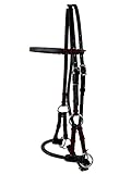 Thor Equine Sidepull Trense – gebissloses Reithalfter für Pferde – rundgenähter Leder-Nasenriemen – Western & Freizeit – verschiedene Größen