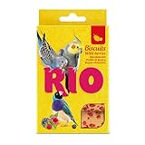 RIO Biskuits mit Waldbeeren | 5 x 7 g (35 g) | Ergänzungsfuttermittel für Ziervögel | Knuspriger Vogelsnack