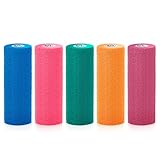 5 Rollen Selbstklebender Verband 15cm*4,5m Extra Breit Verband Selbstklebend Bandage für Pferde, Fixierbinde Selbsthaftend Haftbandage Kohäsive Bandage für Sport Vet Wrap Pet,Hund,Katze
