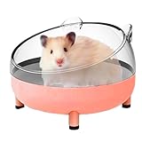 Meow&Woof Hamster sandbad, sandbad Hamster, WC, Hamster zubehör für Rennmaus, winziger Chinchilla-Staub-Badewanne, Sandbadewanne für Hamsterkäfig-Zubehör, 16.5 cm, Rosa