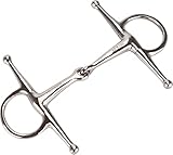 Equinate Schenkeltrense Edelstahl 16mm einfach gebrochen 13,5cm - Anatomisch geformtes maulfreundliches Gebiss mit sanfter Einwirkung - Lasergravierte Größenangabe - Knebeltrense