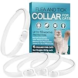 Zeckenhalsband für Katzen, Flohhalsband Katze(4 Stück), Gegen Flöhe und Zecken, 10 Monate Lang Wirksamer Schutz, Verstellbares Zeckenband Katze, Weich und Hautfreundlich, Wasserdicht