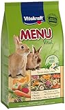 Vitakraft Menu Vital, Zwergkaninchen Futter, mit Kräutern und Gemüse, rohfaserreich, für glänzendes Fell, ohne Zusatz von Zucker (1x 1kg)