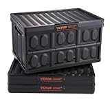 VEVOR 3er-Set 45L Profi Klappbox aus PP Transportbox mit Deckel Faltbarer Aufbewahrungsbox mit Handgriff Stapelbare Kisten Storage Box Faltboxen Stapelboxen für Aufbewahrung & Transport