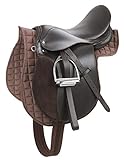 Covalliero Sattelset, Haflinger, braun, 17,5 Zoll, Kammerweite Sattel 34,5cm, Länge Sattelgurt 125cm, bequem, gute Passform, inkl. Sattel und Satteldecke