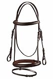 Start Trense Pferd mit Zügel – Anatomisches Trensenzaum Leder für Shetty, Pony, Vollblut, Warmblut, Kaltblut – Englisch kombiniertes Reithalfter, gepolstert & komfortabel (Full, Braun)