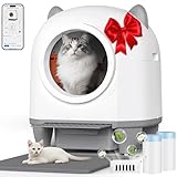 TRIUMPHKEY katzenklo Selbstreinigend, Automatische Katzentoilette 90L Große Fassungsvermögen mit APP, Geschlossen mit 6-Fach Geruchskontrolle & 9-Fach Schutz für KatzenFür mehrere Katzen