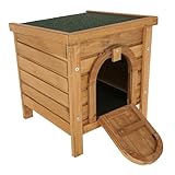 Kerbl Pet Outdoor Kleintierhaus, 36x36x40cm, wetterfestes Bitumendach, für Hasen, Kaninchen, weitere, Kleintiere, einfache Reinigung, verschließbar