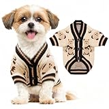 Hundepullover Valentinstag Hundepullover Kleine Hunde Strick Hundekleidung Bär Pullover Hund Hundepulli Strickjacke Katzenpullover Hundes Kleidung Welpenpullover Mantel für Kleine (Beige,XS)
