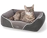 pecute Hundebett Kleine Hunde, Rechteck Weicher für Katze, Haustierbett Kätzchen Welpen, Katzenbett Waschbar, Katzenkissen Katzenkorb für Katzen jeden Alters (S 50 * 43 cm)