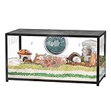 BUCATSTATE Hamsterkäfig Metall 2,0 - Kleintierlebensräume Groß Stapelbar mit Doppeltür 100L x 50W x 52,5H cm für Zwerghamster, Nager, Mäuse (0,5m², Schwarz)