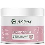 AniForte Junior Active für Welpen und Junge Hunde 250g - Für Knochen, Sehnen, Bänder, Zahn Entwicklung von Welpen & Junghunden. Puppy Ergänzung mit Kalzium, Vitaminen und Mineralien