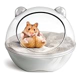 Hamster Badezimmer, Hamster Badewanne, Sandbadbehälter, Hamstertoilette und Sandkasten, Staubbadewanne, Kleintierspielzeug,Sandbadebox für Hamsterkäfig-Zubehör,SandBad Spielzeug(L 14*14*11cm)