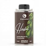 Equimour Huföl mit Pinsel für Pferde – Avocado & Macadamia – Hufpflege mit Vitamin E – für Huf, Kronrand & Strahl – natürlicher Glanz & gepflegte Optik – 450 ml