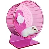 Hamsterrad,Silent Laufräder Hamster Rad,Silent Wheel,Super Silent Hamsters Übungsräder,Einstellbarer Stand Hamster Übungsräder,Ruhiges Rattenrad (Φ 14cm, Rosa)