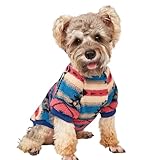 Hundepullover für Kleine Hunde, Fleece Hunde Sweater, Winter Warme Weiche Welpen Pullover, Ethnische Stil Haustier Pulli Bekleidung (Mehrfarbig, S)
