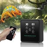 Beregnungsanlage Terrarium, Intelligentes Luftbefeuchter Terrarium mit Fernbedienung, Timer und Sprühdüsen 360 ° Verstellbare, Vernebler Terrarium für Amphibien Reptilien Pflanzen, Schwarz