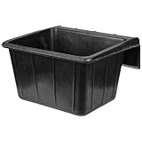 Kerbl Futtertrog zum Einhängen, Futtereimer, schwarz, 42 x 40 x 25 cm, 20 l, Gummi, 1 Fressplatz, transportabel, universell einsetzbar