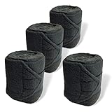 Pferdelinis Bandagen fürs Pferd aus Fleece mit Klettverschluss - Fleecebandagen Pferd im 4er Set mit praktischer Aufbewahrungstasche (Shetland Pony (Shetty), Schwarz)