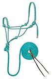 Weaver Leather Diamantgeflecht-Seilhalfter und Leine, Blaugrün/Grau/Orange