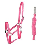 PFIFF 102931 Halfter und Strick Set, Kunststoffhalfter Führstrick, Pink Pony