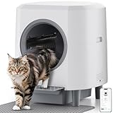 Selbstreinigende Katzentoilette 90L Großraum, Ellenpent Katzenklo Selbstreinigend mIt Geruchskontrolle, APP Steuerung und 10 Sensorsicherheit, Automatisches Katzenklofür mehrere Katzen, Weiß