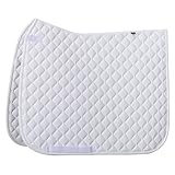 Imperial Riding Schabracke IRH Basic DR, Dressur-Schabracke aus Polyester-Twill mit doppelter Gurtstrupfenbefestigung und Billetstrap, Weiß, Pony