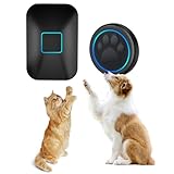 A88 Katzenklingel & Hundeklingel – Kabellose Türklingel mit Touch-Sensor, 300 m Reichweite, LED, 60 Melodien, Wasserdicht, Buzzer Hund, Katzen Klingel Tür Außenbereich (1 Klingeltaster + 1 Empfänger)