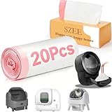 SZEE 20 Stück Selbstreinigend Katzenklo Beutel, Automatisches Katzenklo Müllbeutel mit Zugbändern, Elektrisches Katzentoilette für Litter Box Robot 3/4, Kratzfest für Haustier, 61 x 36cm