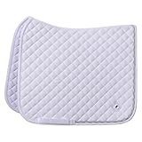 Imperial Riding Schabracke IRH Basic Cotton DR, Dressur-Schabracke mit Rautensteppung, Glitzerpaspel und Metall-Logo, Weiß, Full