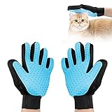 Fousenuk 1 Paar Fellpflegehandschuh, Fellpflege Handschuh aus Silikon mit Verstellbarem Klettverschluss Handschuhe für Hunde und Katzen, Katzenhandschuh für Deshedding, Baden, und Massieren