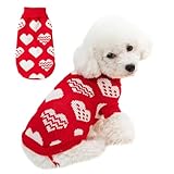 Hundepullover, Warmer Hundepullover für kleine Hunde, gestrickter Haustierpullover für den Winter, weicher Rollkragen, Hundekleidung, Weste, Haustierbekleidung für Yorkshire Jack, Chihuahua (Rot, S)