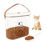 Katzenfutter Aufbewahrung 7 lbs mit Griff und Dosierlöffel – Hundefutter Aufbewahrung aus transparentem Kunststoff – BPA-frei Futtercontainer Outdoor Aufbewahrungsbox für Snacks und Trockenfutter