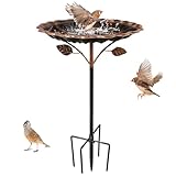 Vogeltränke Stehend Groß, 85cm Metall Vogeltränke Winterfest, 5 Erdspieß, Vogelbad Garten Stehend, Wassertränke Für Vögel, Vogeltränke Garten Frostsicher, Vogelfutterspender Für Terrasse Innenhof