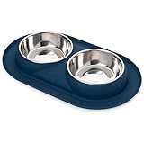 Bonza Futterstation Hund und Katzen Futterstation für 2 Futternäpfe, 400ml Premium Hundenäpfe Katzennäpfe - rutschfeste Silikonbasis - Kein Verschütten - Hunde Napfset Kleine Hunde - Katzen Napfset
