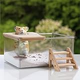 Navaris Hamster Sandbad mit Zubehör - Badesand für Nagetiere mit transparenter Box - Hamster Zwerghamster Mäuse Sand Bad - Hamster Sand Box fein - Hamsterzubehör
