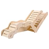 DOPENSPI Vielseitiges Hamsterversteck und Erkundungstunnel, Hamsterhaus mit Kletterleiter aus Holz Dekorative Hamsterversteck für Rennmäuse, Hamster, Kleine Haustiere Zubehör(C Stil)