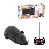 tuwiwol Realistisches Aussehen RC Katzenspielzeug Lebensechte Maus für Endless Kitty Entertainment Ferngesteuerte Kunststoffratten (Dunkelgrau)