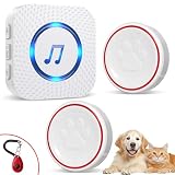 ChunHee Katzenklingel/Hundeklingel Buzzer Hund Haustier Türglocken Sensor Berührt Wasserdicht Türklingel Steckdose Empfänger (Weiß-1 * Empfänger + 1 * Touch Türklingel)