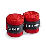 SUNRIDE Bandagen für Pferde, stabilisieren Sehnen und Bänder - atmungsaktiv, temperaturausgleichend (2er Set, rot)