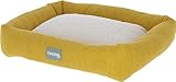 Kerbl Pet Kuschelbett, Kleintierbett, Nagerbett, 36 x 32 x 7 cm, weiß/gelb, weich, rutschfest, waschbar