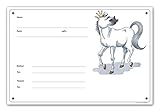 Comic-Schilder.de Boxenschild/Stalltafel Diva (Schimmel) - Alu-Dibond - 300 x 200 mm - Wandmontage - Stallschild - Diva/Prinzessinnen-Stil - Weiß, Grau