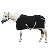 Gallopoff Abschwitzdecke Pferd mit Kreuzbegurtung & Schweifriemen – 300 g/m² Fleece mit Widerristpolster – Schweißabsorbierend & Schnelltrocknend – Pferdedecke für Training, Stall & Transport