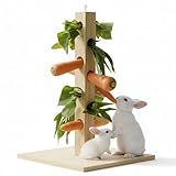 Melko Futterbaum Kaninchen Futterspender 45 cm hoch Nagerbaum Nagetiere Futterstation mit Erdspieß Futterraufe