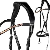Heinick-Reitsport Trense Gebisslos Crossunder/Crossover gebisslose Zäumung Schwarz ~ Serie Glow Vollblut ~ Auswahl
