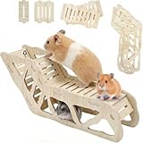 TCETCY Hamsterhaus Holz Erkundungstunnel Hamster Versteck Tunnel mit Kletterleiter Meerschweinchen Verstecken Versteckmöglichkeiten für Rennmäuse, Hamster, Kleine Haustiere Zubehör