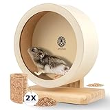 EMPOLEO Hamsterrad Leise aus Holz/Kork für Hamster - Laufrad inkl. Ersatz-Korkstreifen (Ø16cm)
